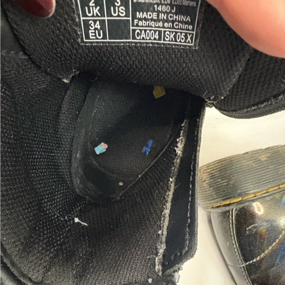 Dr Martens 1460 Sparkle Iridescent Rainbow Black Patent Leather Boots Side Zip - Picture 10 of 12